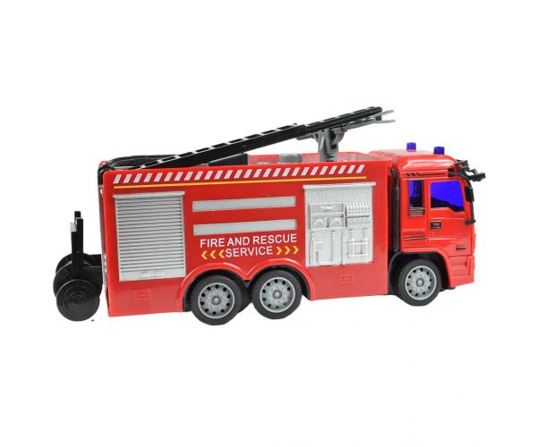 RC Távirányítós tűzoltóautó világítással 27MHz 20cm háromféle változatban 1db
