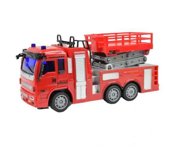 RC Távirányítós tűzoltóautó világítással 27MHz 20cm háromféle változatban 1db