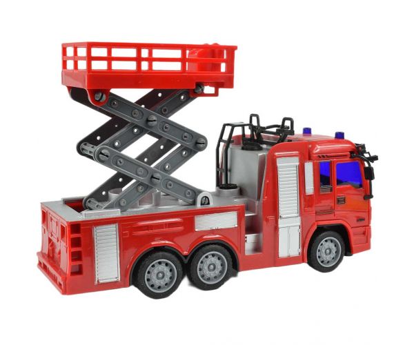 RC Távirányítós tűzoltóautó világítással 27MHz 20cm háromféle változatban 1db