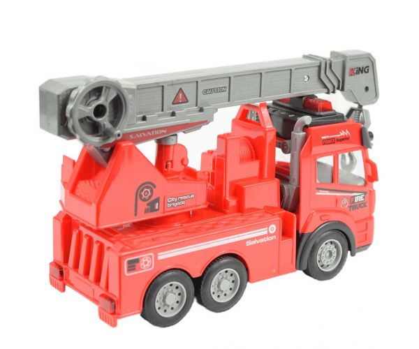 RC Távirányítós darus tűzoltóautó fényeffektekkel 1/43-as méretarány 27 MHz 20cm