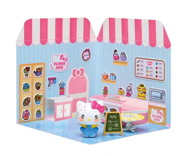 Hello Kitty Flower Café figura matricázható házzal - Comansi