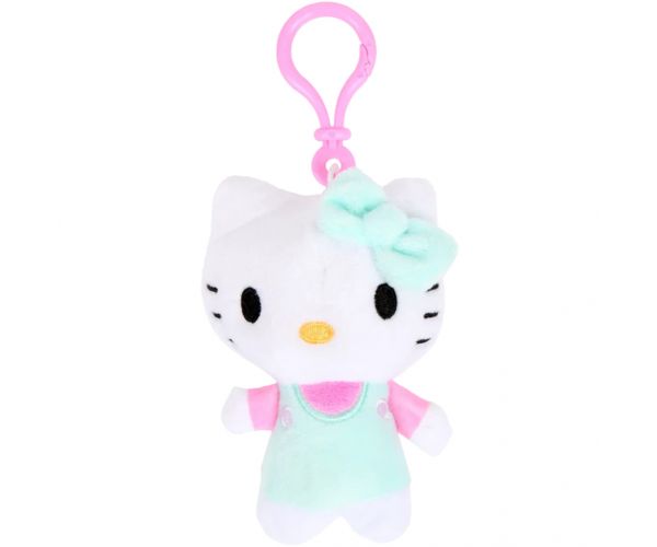 Hello Kitty plüss táskaklipp, 12 cm - mentazöld