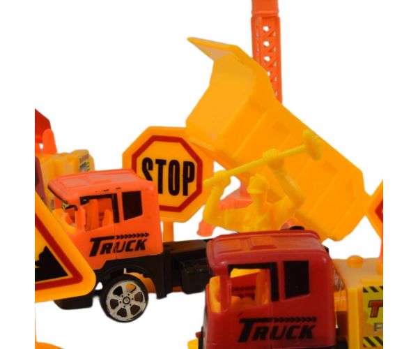 Heavy Duty: Építőipari játék szett lendkerekes autókkal és kiegészítőkkel