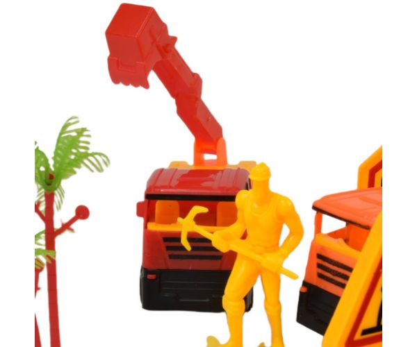 Heavy Duty: Építőipari játék szett lendkerekes autókkal és kiegészítőkkel