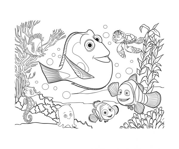Némó nyomában 2 az 1-ben 24db-os Eco maxi puzzle és színező 70x50cm - Lisciani