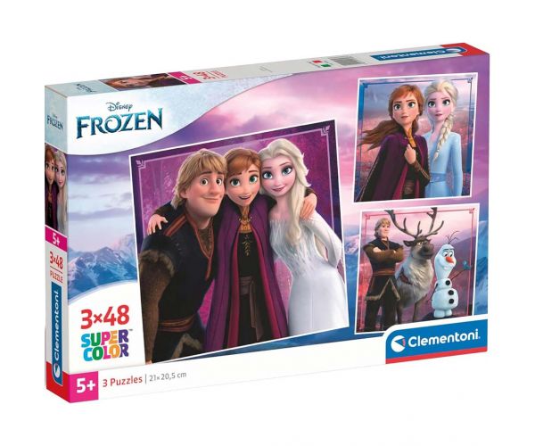 Jégvarázs főszereplői 3x48db-os Supercolor puzzle - Clementoni