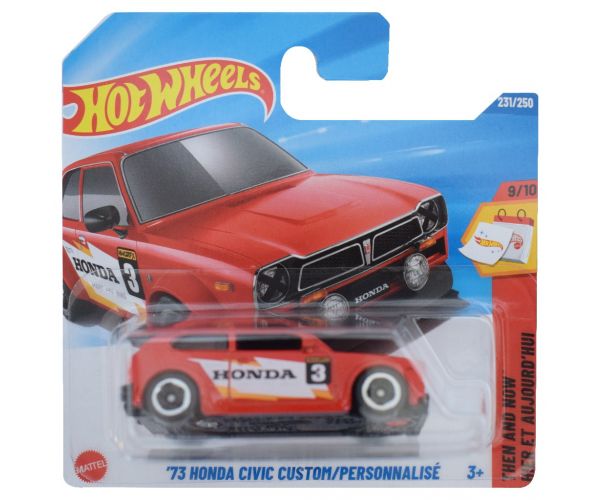 Hot Wheels: '73 Honda Civic Custom piros kisautó 1/64 - Mattel