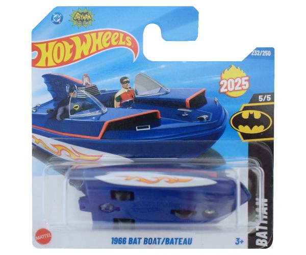 Hot Wheels: 1966 Bat Boat kék kisautó 1/64 - Mattel