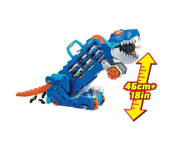 Hot Wheels City: Átalakítható Ultimate Autószállító T-Rex - Mattel