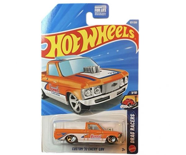 Hot Wheels: Custom '72 Chevy Luv narancssárga-fehér kisautó 1/64 – Mattel