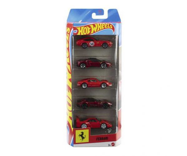 Hot Wheels Ferrari 5 db-os kisautó szett 1/64 – Mattel