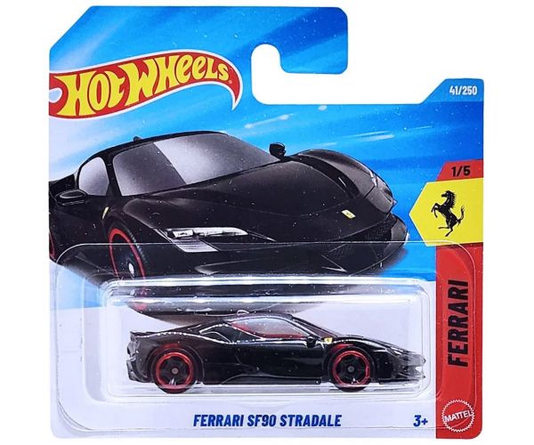 Hot Wheels: Ferrari SF90 Stradale fekete kisautó 1/64 - Mattel