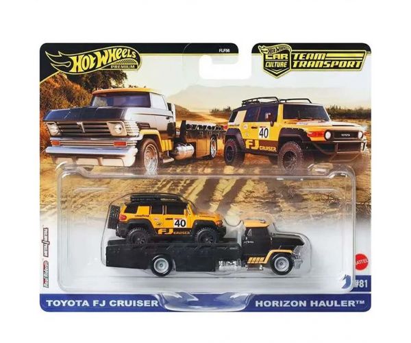 Hot Wheels: Horizon Hauler Prémium autószállító és Toyota FJ Cruiser kisautó 1/64 - Mattel