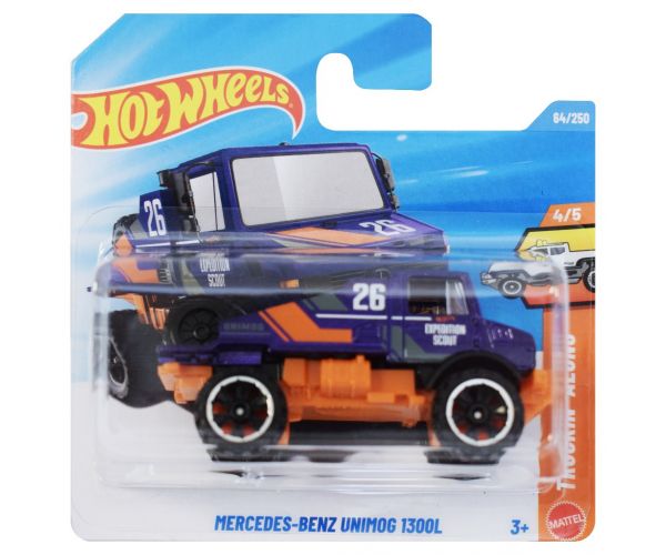 Hot Wheels: Mercedes-Benz Unimog 1300L lila kisautó 1/64 - Mattel