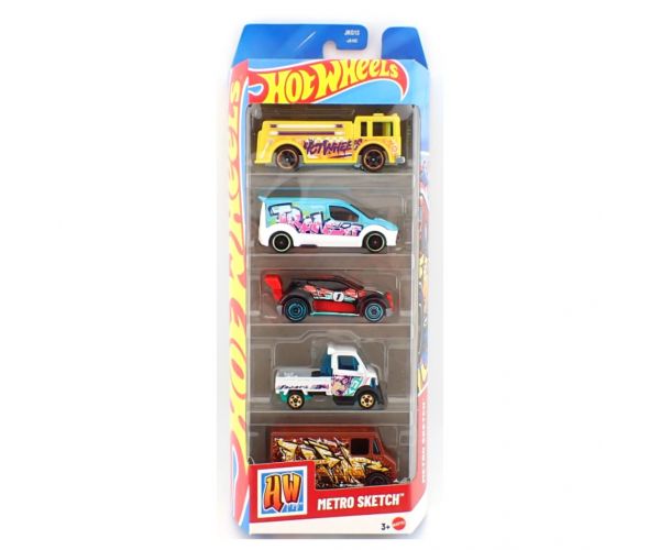 Hot Wheels Metro Sketch 5 db-os kisautó szett 1/64 – Mattel