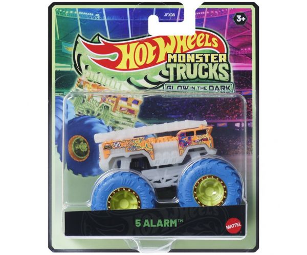 Hot Wheels Monster Trucks: 5 Alarm sötétben világító kisautó 1/64 – Mattel