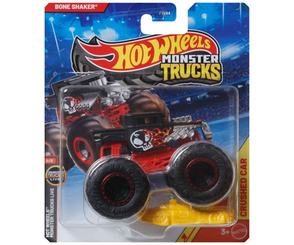 Hot Wheels Monster Trucks: Bone Shaker piros monster kisautó 1/64 - Mattel