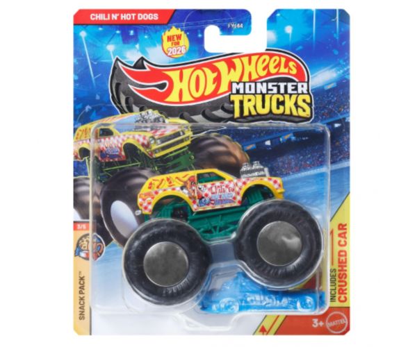 Hot Wheels Monster Trucks: Chili N’ Hot Dogs monster kisautó 1/64 – Mattel