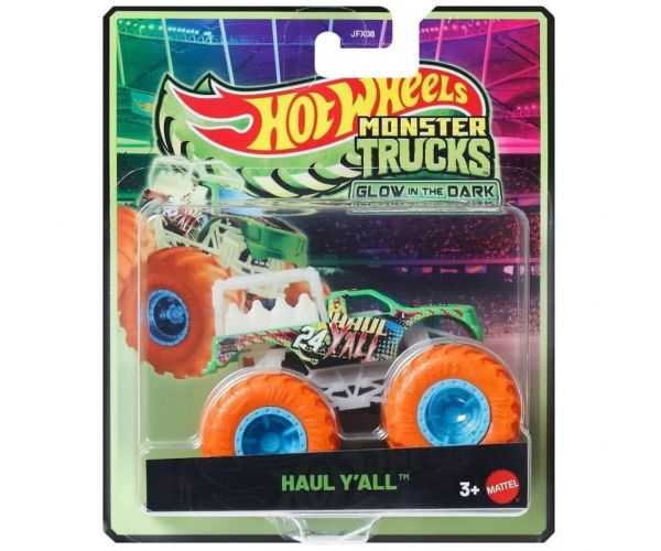 Hot Wheels Monster Trucks: Haul Y’all sötétben világító kisautó 1/64 – Mattel