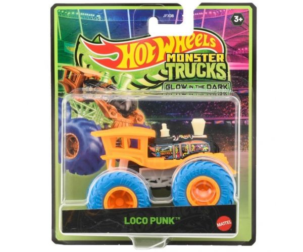 Hot Wheels Monster Trucks Loco Punk sötétben világító kisautó 1/64 - Mattel