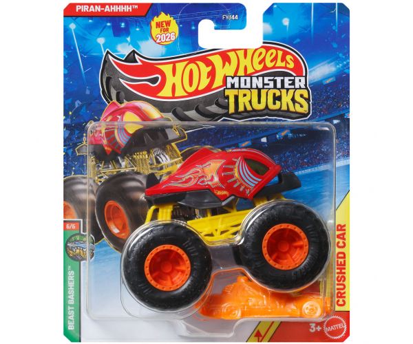 Hot Wheels Monster Trucks: Piran-Ahhh kisautó 1/64 - Mattel