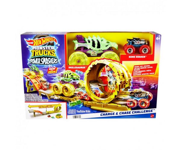 Hot Wheels Monster Trucks: Power Smasher Hajsza pályaszett - Mattel