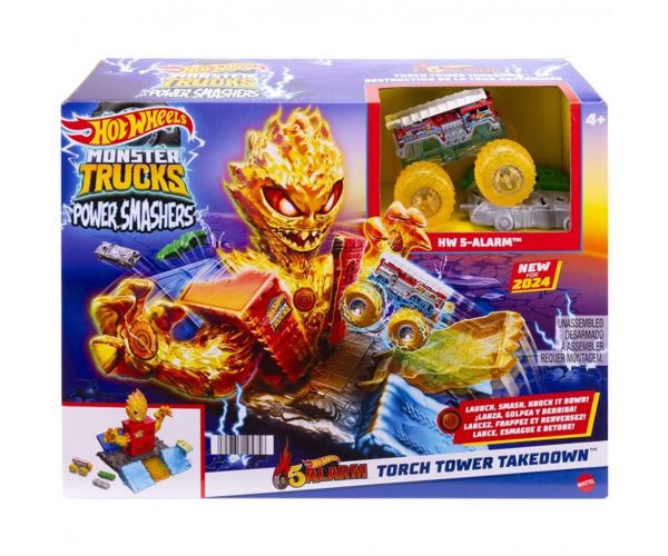 Hot Wheels: Monster Trucks Power Smashers tűzszörny pályaszett - Mattel