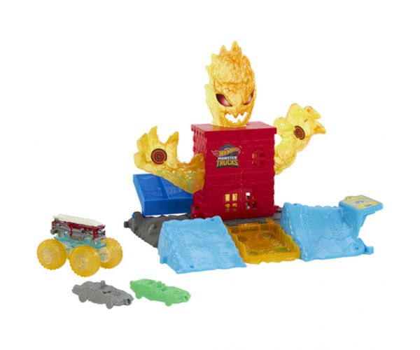 Hot Wheels: Monster Trucks Power Smashers tűzszörny pályaszett - Mattel