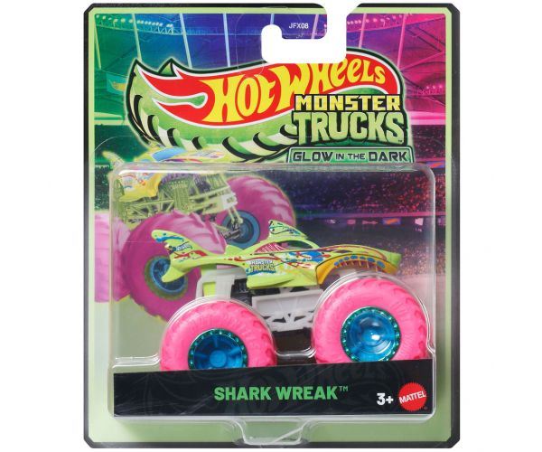 Hot Wheels Monster Trucks: Shark Wreak sötétben világító kisautó 1/64 – Mattel