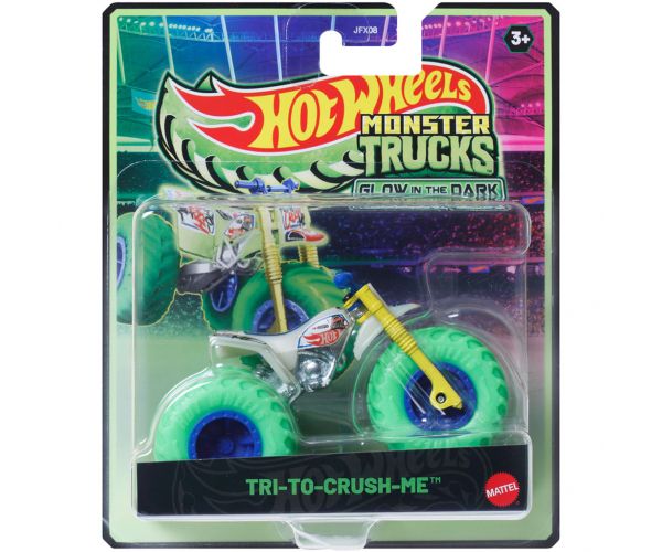 Hot Wheels Monster Trucks: Try-To-Crush-Me sötétben világító kisautó 1/64 - Mattel