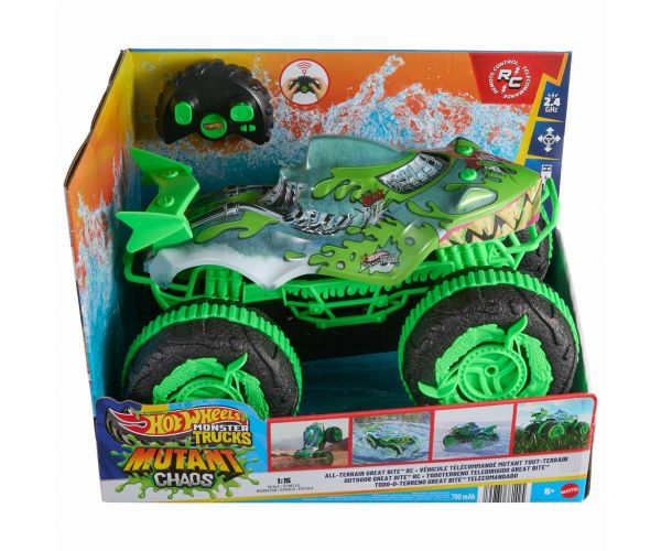 Hot Wheels Monster Trucks Távirányítós Kétéltű Great Bite 1/15 - Mattel