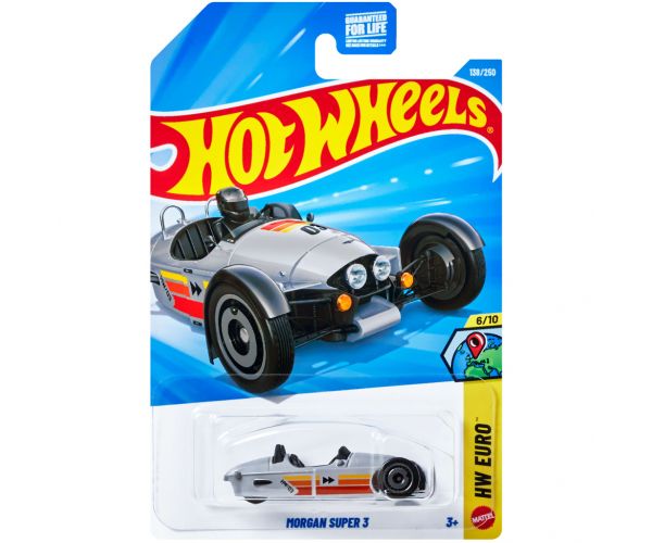 Hot Wheels: Morgan Super 3 ezüst kisautó 1/64 – Mattel