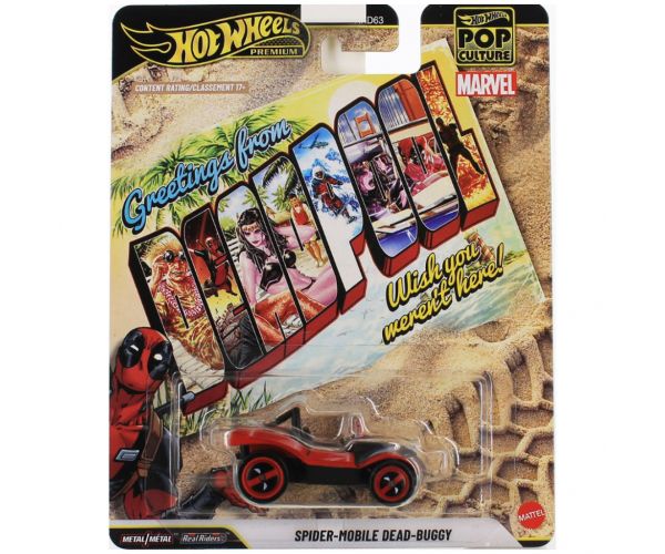 Hot Wheels Pop Kultúra Deadpool Spider-Mobile Dead-Buggy kisautó 1/64 – Mattel
