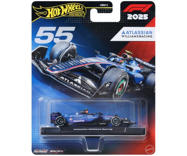Hot Wheels Premium: Atlassian Williams Racing F1 Team #55 Formula 1 kisautó 1/64 - Mattel