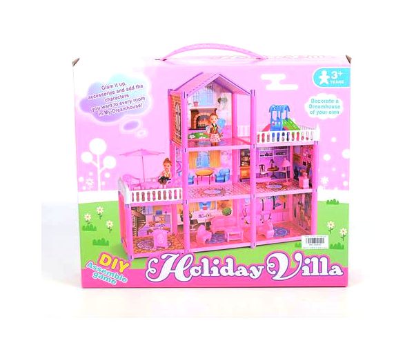 Holiday Villa építsd magad pink babaház játékszett