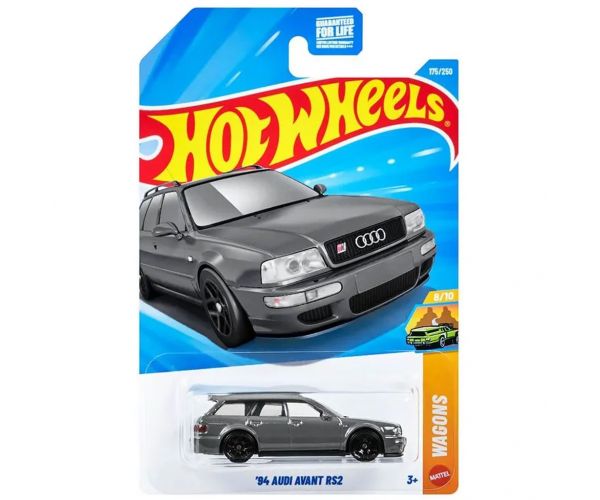 Hot Wheels: '94 Audi Avant RS2 szürke kisautó 1/64 - Mattel