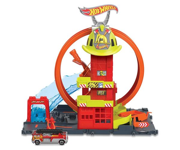 Hot Wheels City: Tűzoltóállomás játékszett - Mattel