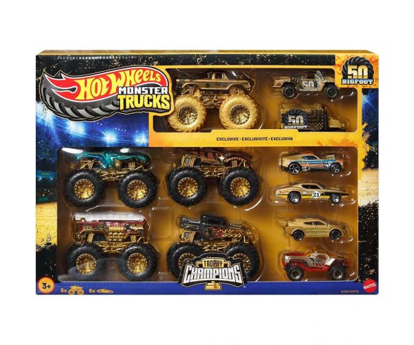Hot Wheels Monster Trucks: Bajnok kisautó multipack 11db - Mattel