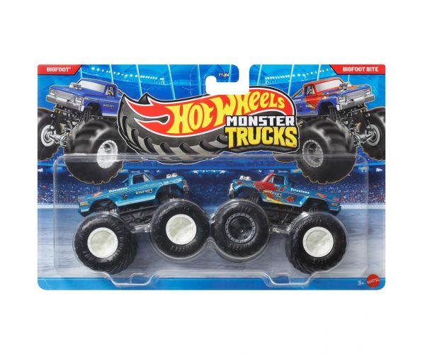 Hot Wheels Monster Trucks: Bigfoot vs Bigfoot Bite kisautó 2db-os csomag 1/64 - Mattel