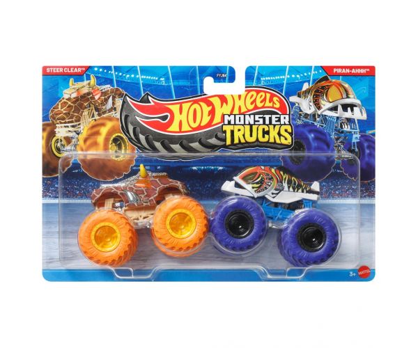 Hot Wheels Monster Trucks: Steer Clear vs Piran-Ahhh kisautó 2db-os csomag 1/64 - Mattel
