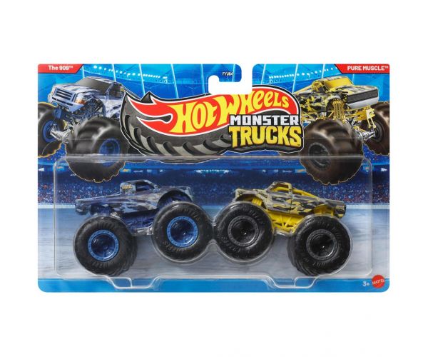 Hot Wheels Monster Trucks: The 909 vs Pure Muscle kisautó 2db-os csomag 1/64 - Mattel