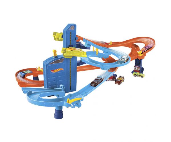 Hot Wheels: Szuper Szerpentin pályaszett 5db kisautóval - Mattel