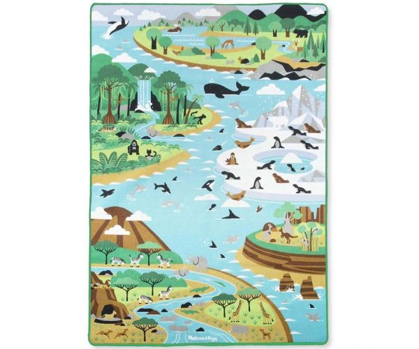 Állatok Élőhelye játszószőnyeg állatfigurákkal 200x150cm - Melissa & Doug