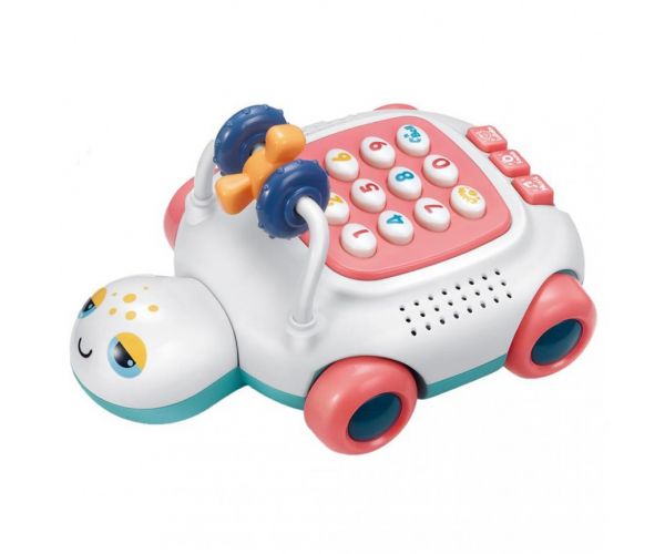 Zenélő és világító teknősös bébi telefon kétféle változatban 20cm