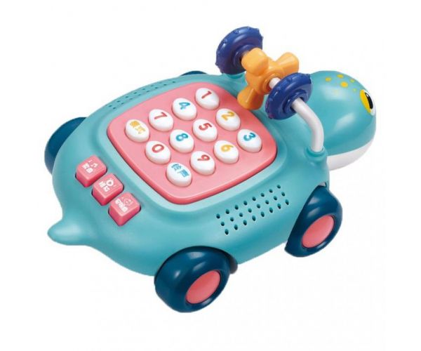 Zenélő és világító teknősös bébi telefon kétféle változatban 20cm