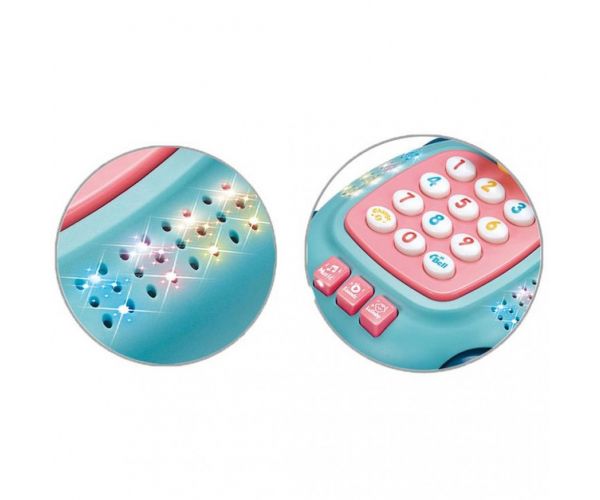 Zenélő és világító teknősös bébi telefon kétféle változatban 20cm