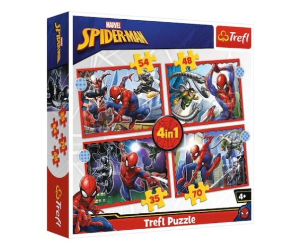 A hős Pókember 4 az 1-ben 70-54-48-35db-os puzzle - Trefl