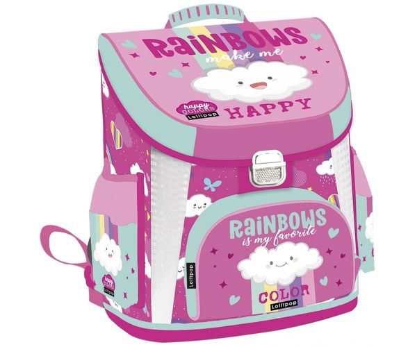 ICO: Lizzysuli Prémium Lollipopp Rainbow ergonomikus iskolatáska, hátizsák 39x35x24 cm