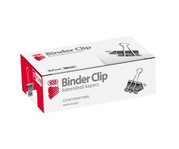 ICO: Binder csipesz 19mm 12db-os doboz