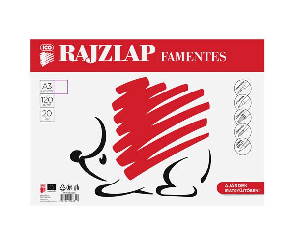 Ico: Süni famentes rajzlap A/3-as méretben 20 lap